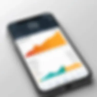Monthly Expense Trends Graph showing expense trends over a month on an iPhone