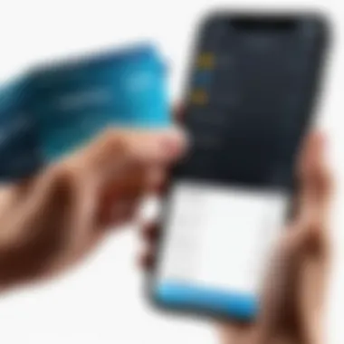 User Interface of Expense App Close-up view of a user's hand scrolling through an expense app