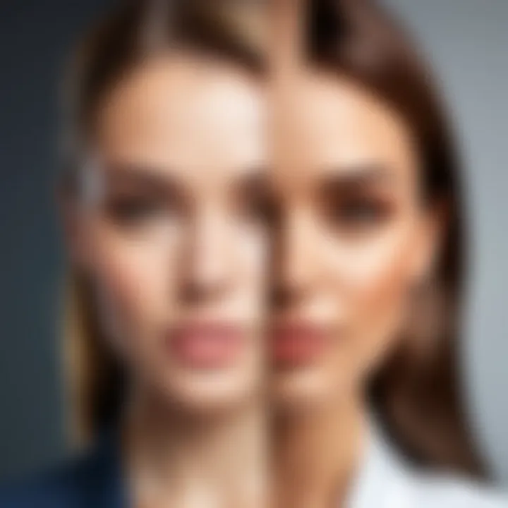 Side-by-side comparison of image quality before and after compression