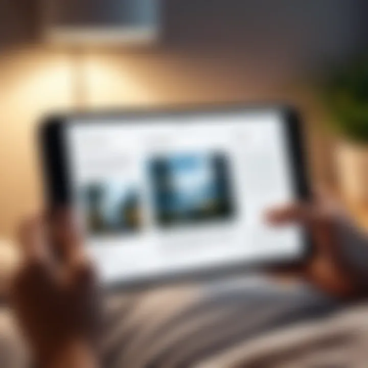 Person reading an eBook on an iPhone in a cozy setting