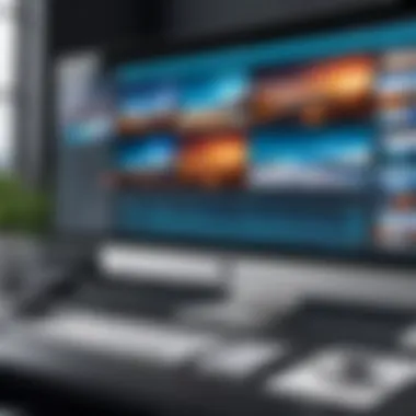 Dynamic user interface showcasing a video montage maker with music integration