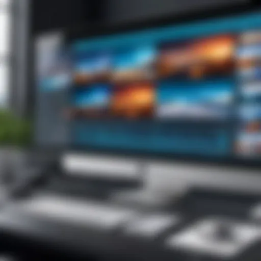 Dynamic user interface showcasing a video montage maker with music integration