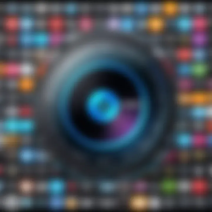 A variety of video clips and music tracks available for montage creation