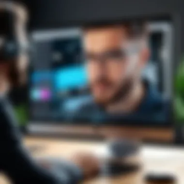 Live Streaming Session A person engaging in a live streaming session using a webcam