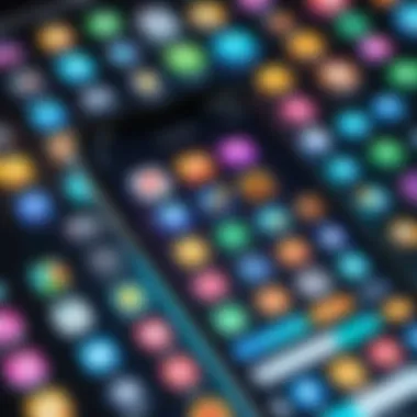Mobile Game Icons A vibrant display of mobile game icons on a smartphone screen