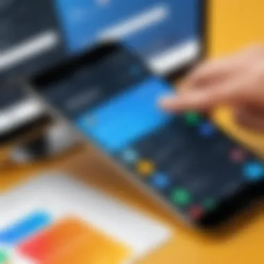 Productivity App Interaction A close-up of a user interacting with a productivity app
