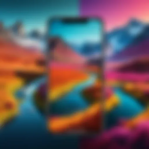 Showcase of vibrant photo filters applied to a landscape