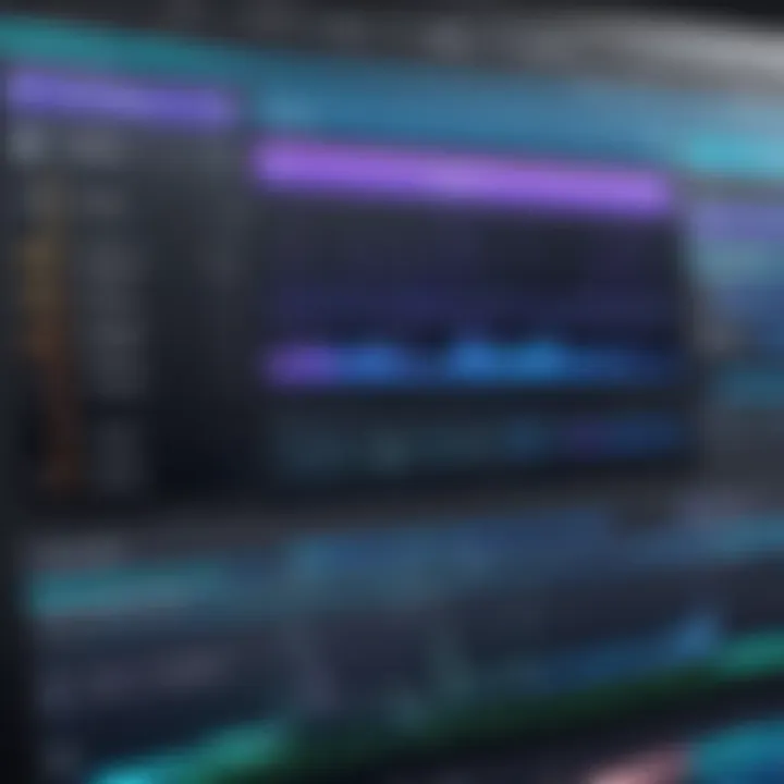User interface of an audio editing software showcasing tracks and effects.