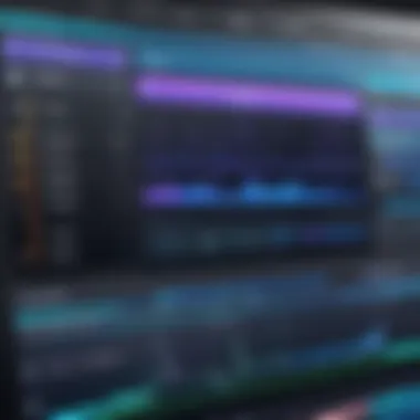 User Interface of Audio Editing Software User interface of an audio editing software showcasing tracks and effects.