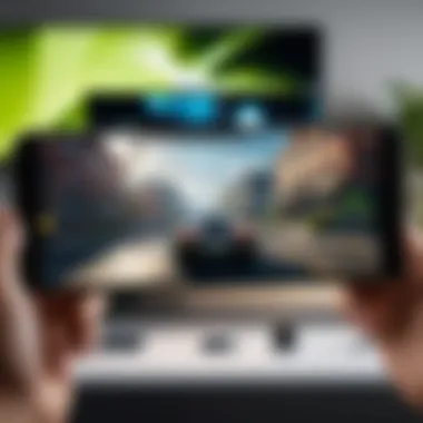 Interface of GeForce NOW on Mobile GeForce NOW interface on a smartphone