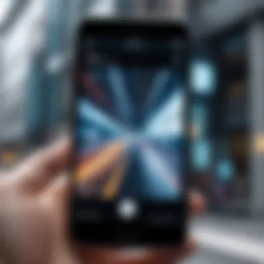 A close-up of an iPhone camera featuring augmented reality technology