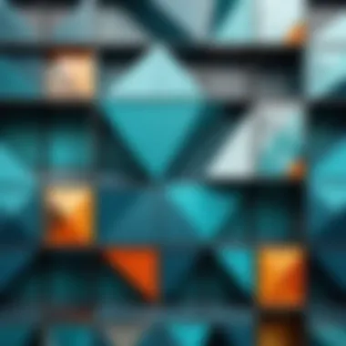 Geometric Patterns: Contemporary Window Decor Modern geometric patterned wallpaper applied to a window