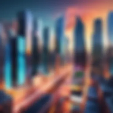 A dynamic cityscape motion wallpaper illustrating urban life.