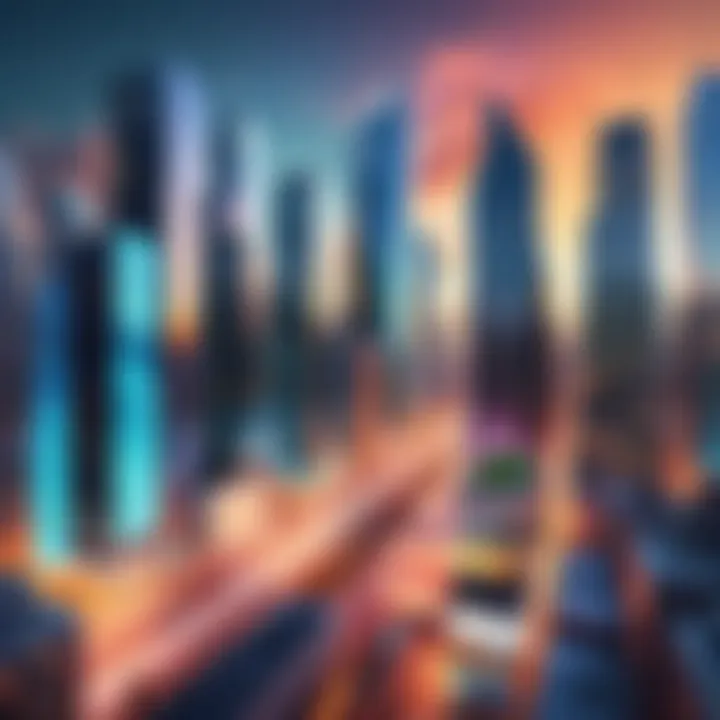 A dynamic cityscape motion wallpaper illustrating urban life.