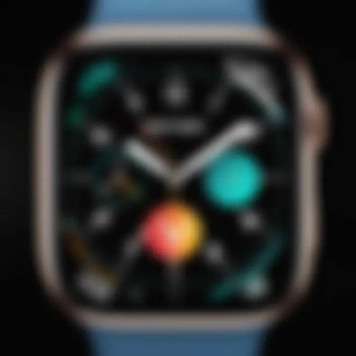 Colorful custom Apple Watch face with creative elements