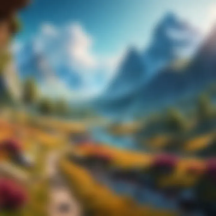 A captivating scene from a fantasy offline game showcasing vibrant landscapes.