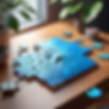 Animated relaxation scene depicting puzzle-solving