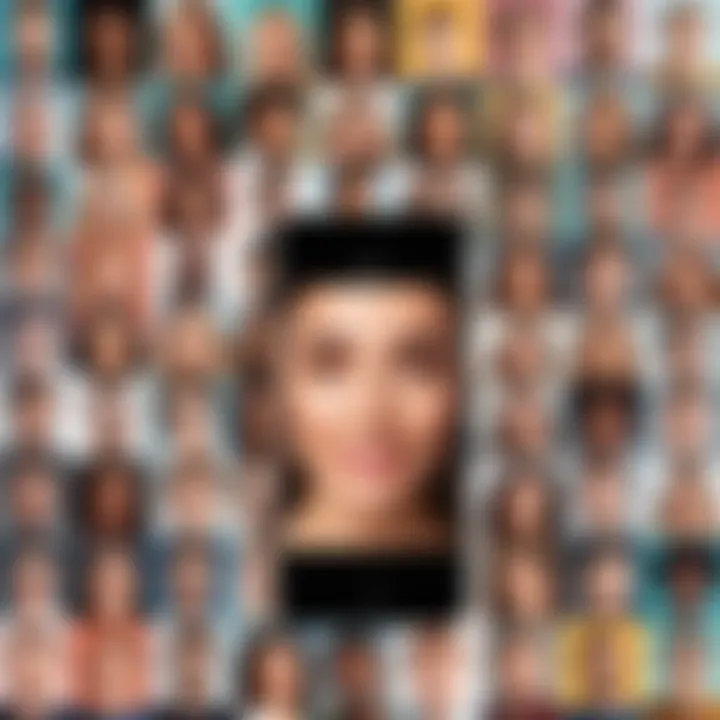 A collage of various selfie app interfaces showcasing their unique features