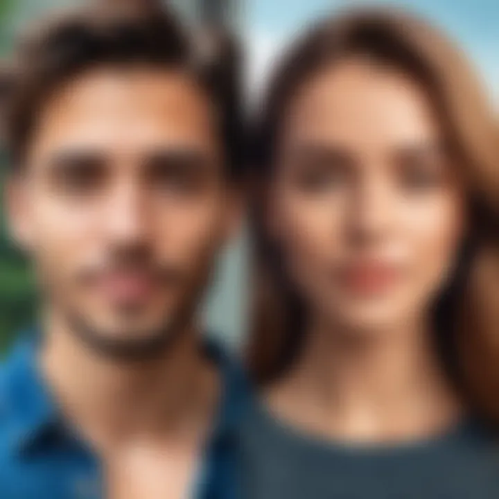 A side-by-side comparison of before and after selfies edited with different apps