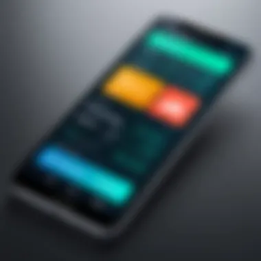 User Interface of a Financial Application A smartphone displaying a financial app interface