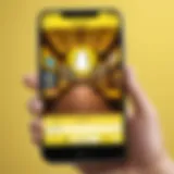 User engaging with Snapchat interface