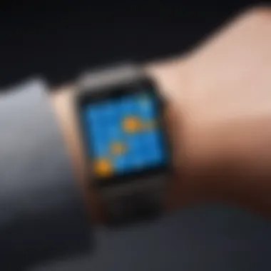 Gameplay mechanics of Solitaire displayed on a smartwatch