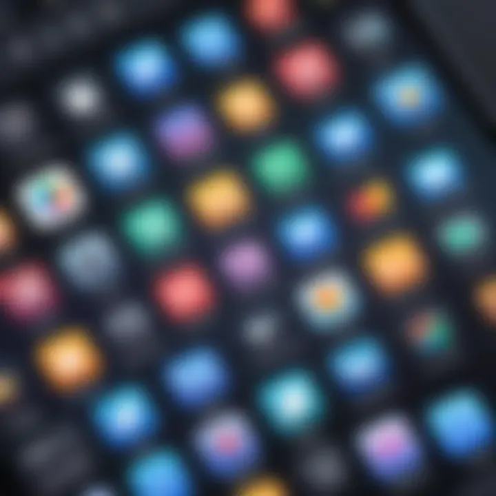 A collection of coding languages icons on iPhone screen