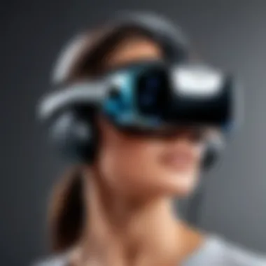 Advanced Mixed Reality Headset Design A sleek mixed reality headset showcasing advanced technology.