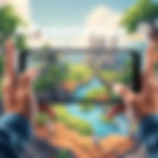 A captivating screenshot of an adventurous mobile game showcasing vibrant graphics and immersive landscapes.