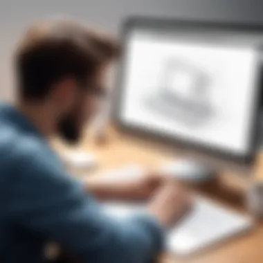 Artist Engaging with Drawing Software An artist using drawing software on a digital tablet