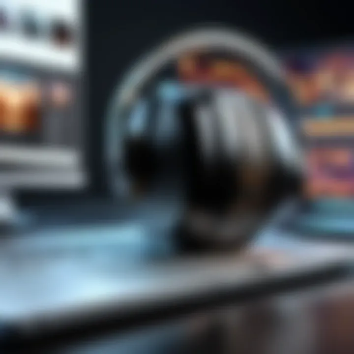 Artistic representation of audiobooks on a digital platform