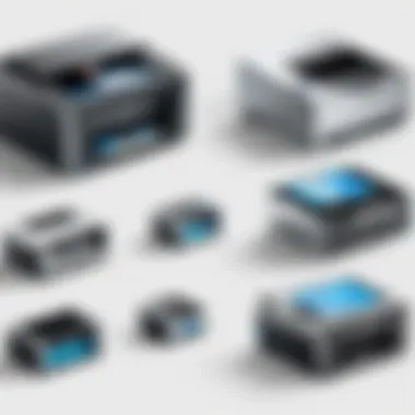 Compatible Printers with Mobility Print Illustration of various compatible printers with the Mobility Print Chrome app