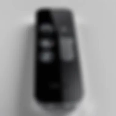 Elegant design of the Apple TV remote showcasing its sleek features