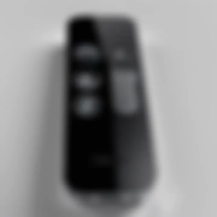 Elegant design of the Apple TV remote showcasing its sleek features