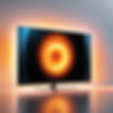 Close-up of Phillips Amberlight TV screen demonstrating picture quality