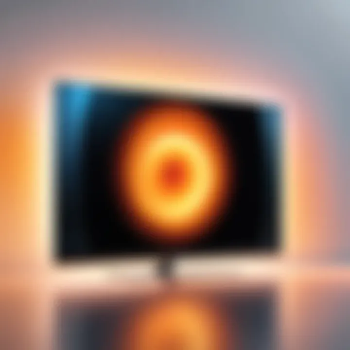 Close-up of Phillips Amberlight TV screen demonstrating picture quality