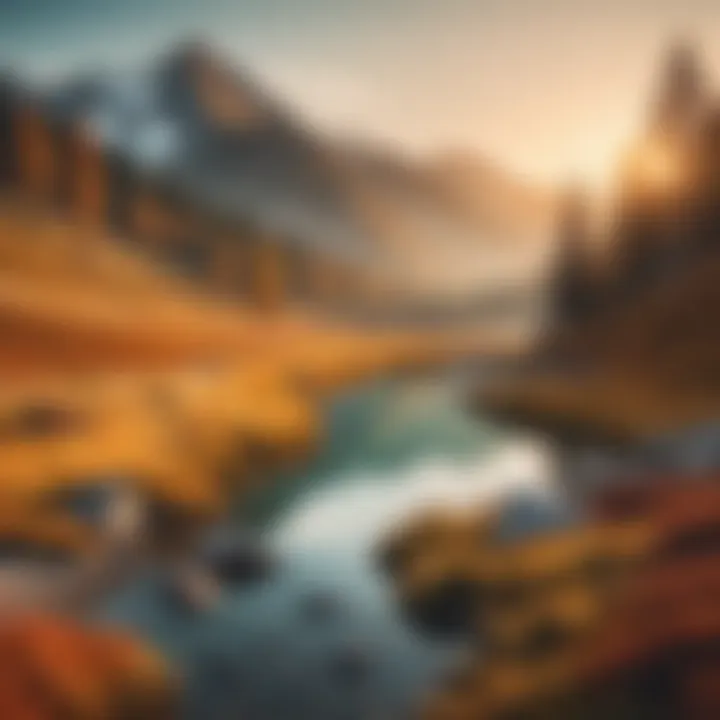 User applying Instagram filter to a stunning landscape photo