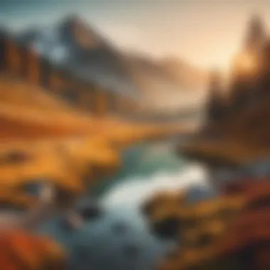 Applying Filters to Enhance Landscapes User applying Instagram filter to a stunning landscape photo