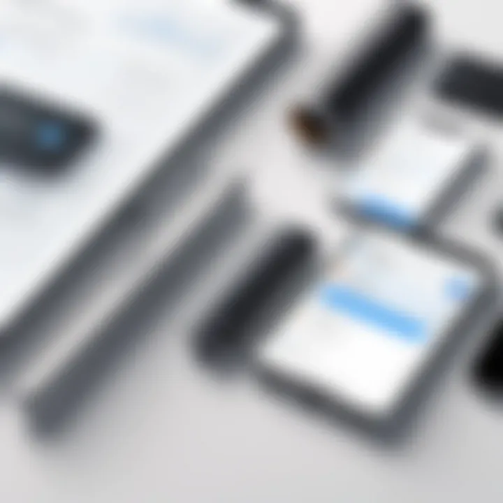 Illustration of various tools used for scheduling messages