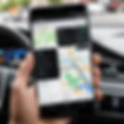 User interacting with the Uber app interface on an Android device