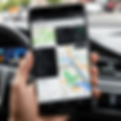 User interacting with the Uber app interface on an Android device