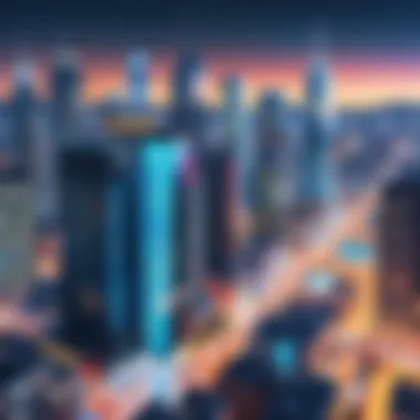 Showcasing the blurring effect on a vibrant cityscape video