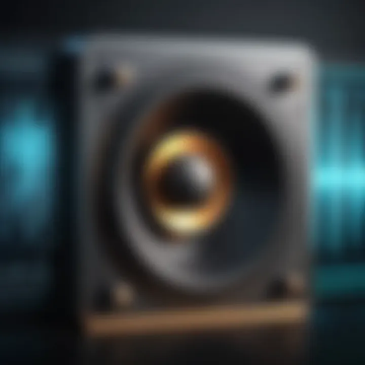 Sound waves illustrating the transformation of audio through effects.