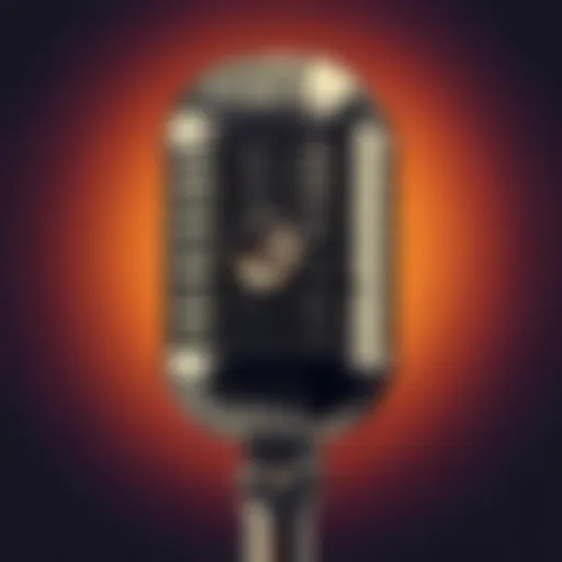 A vintage microphone symbolizing retro audio technology.