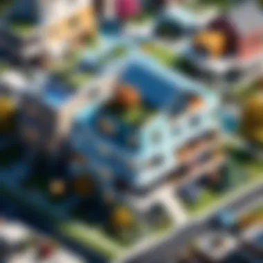 Architectural Diversity in Gaming A virtual world filled with diverse architectural styles for player-built homes.