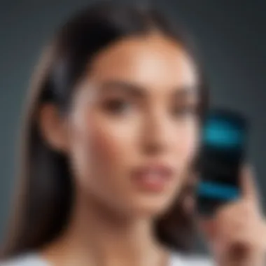 Navigating the App Interface A user navigating a voice transformation app interface.