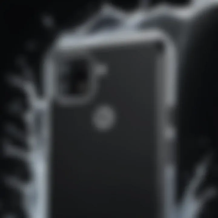 Detail of waterproof case features for Google Pixel 4XL