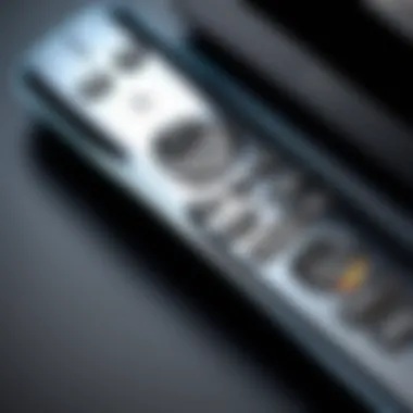 Detailed Close-up of Fire TV Stick Lite Remote Close-up view of the Fire TV Stick Lite remote