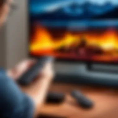 User Engaged in Fire TV Stick Lite Remote Setup User setting up the Fire TV Stick Lite remote
