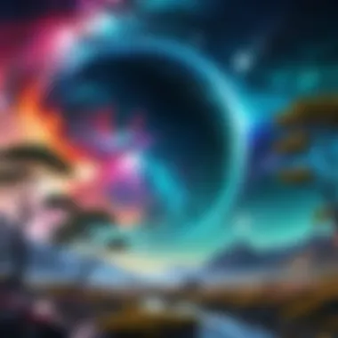 Nature Meets Galaxy in Art Abstract art showcasing the fusion of nature and galaxy elements